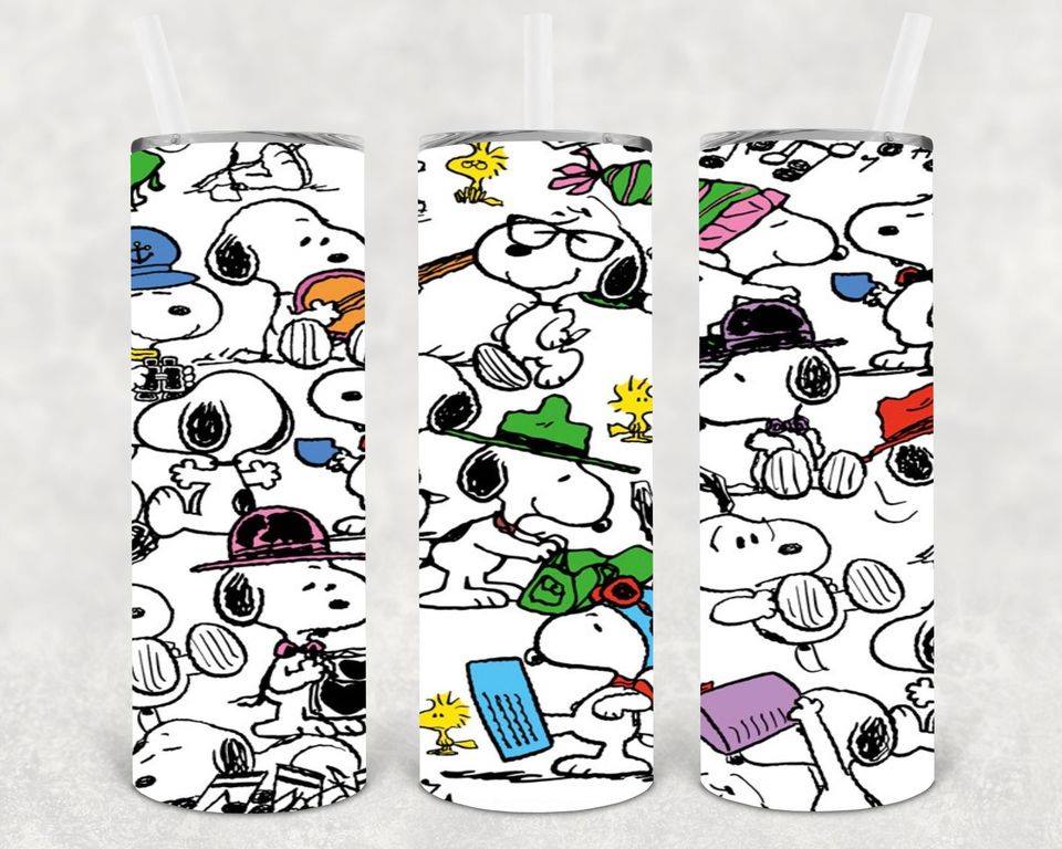Snoopy 20oz Skinny Tumbler with Lid & Straw