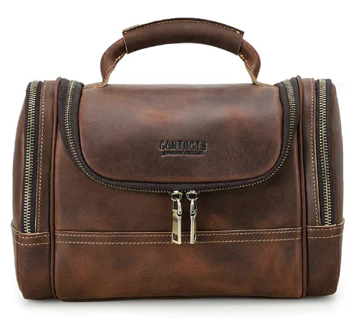 Genuine Leather Men's Toiletry Bag