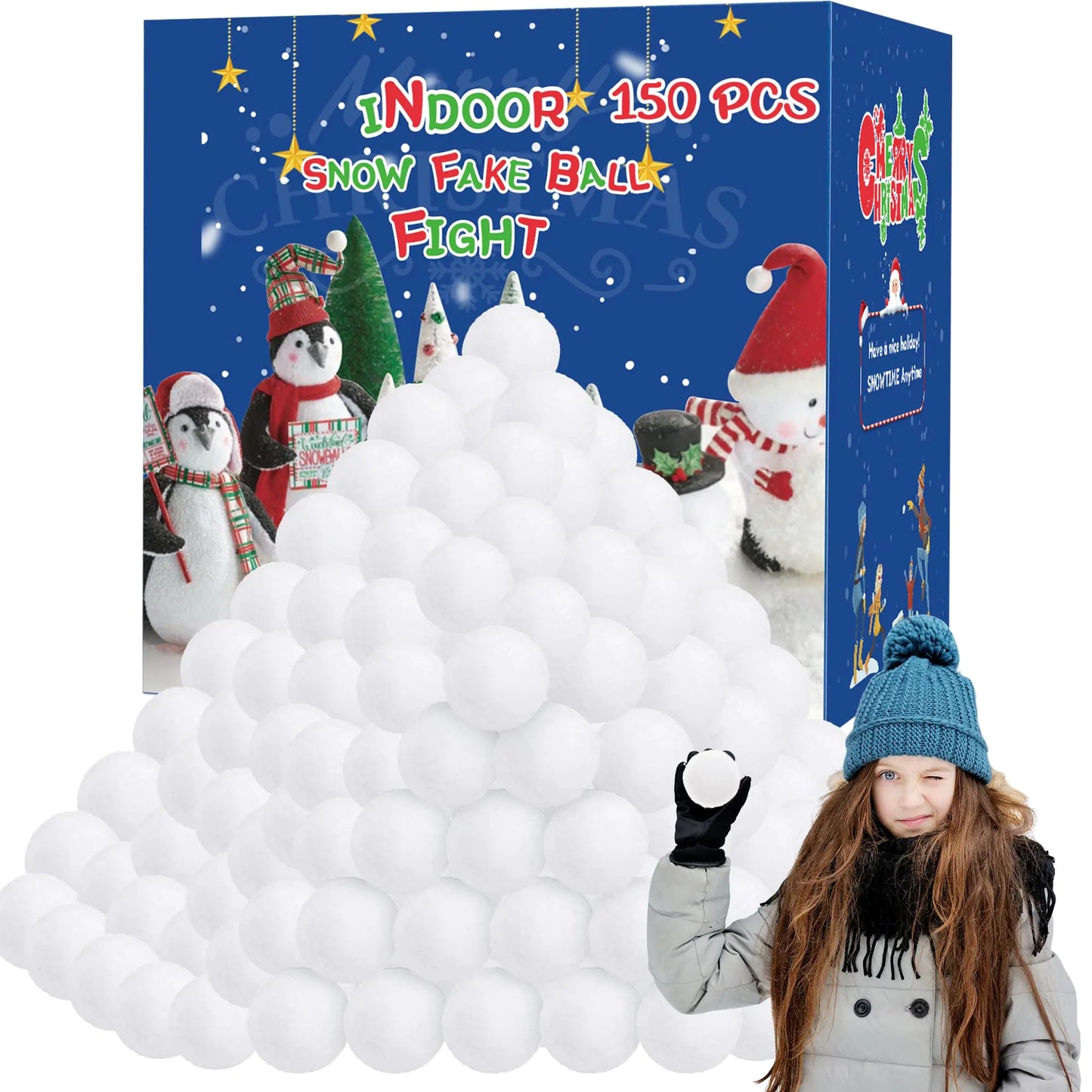 150 PCS Snow Toy Balls for Indoor Snowball Fight