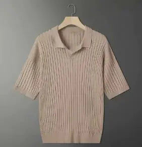 Men's Light Luxury Knitted Polo Shirt - Casual Style