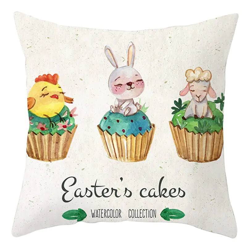 Easter Short Plush Pillowcase Cushion 18x18 inches
