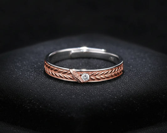 Couple's Adjustable Rose Gold and Sterling Silver Rings