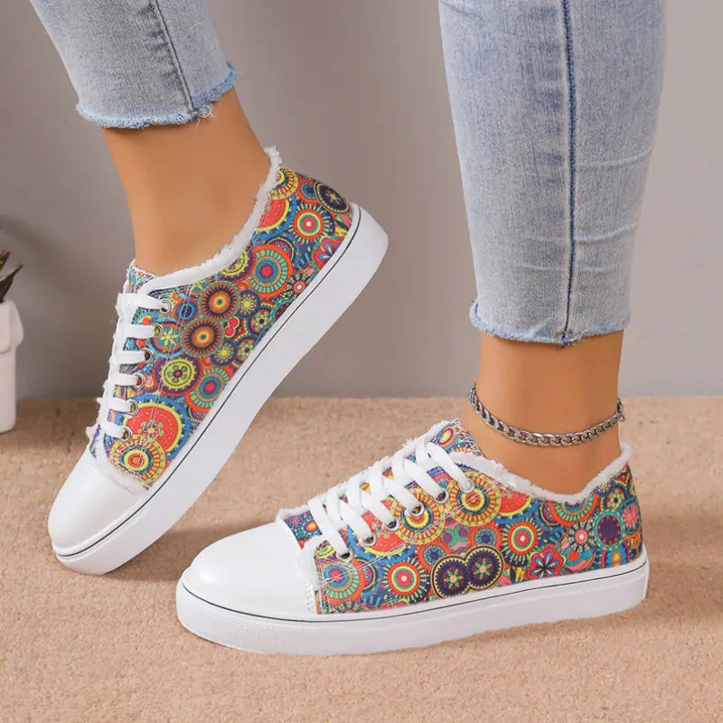 Low Top Floral Canvas Shoes