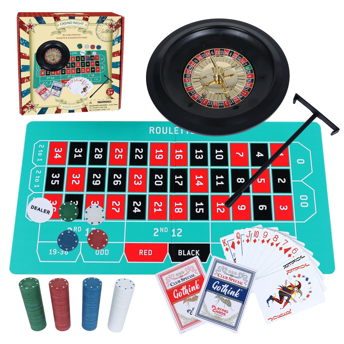 Roulette and Texas Hold’em Game Set