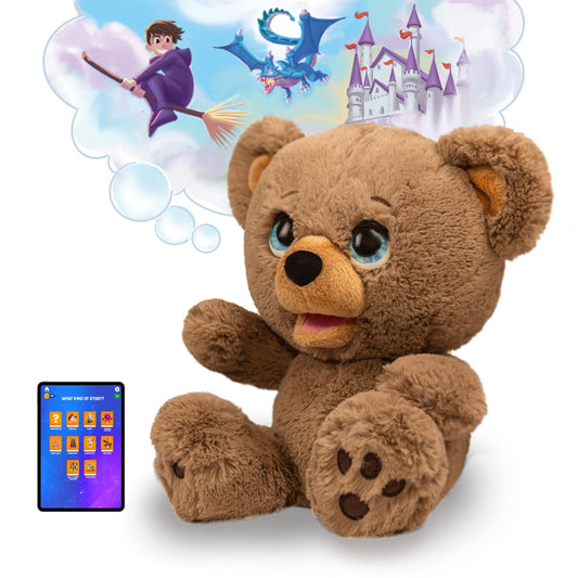 Poe the AI Story Bear – Interactive Animated Storytelling Plush with App Connectivity