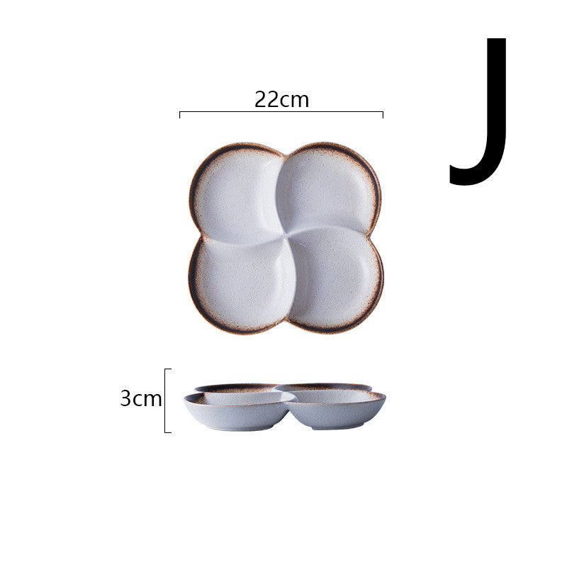 Japanese Ceramic Compartment Dinner Plate
