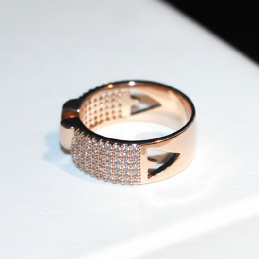 Rhinestone Letter Ring and Band