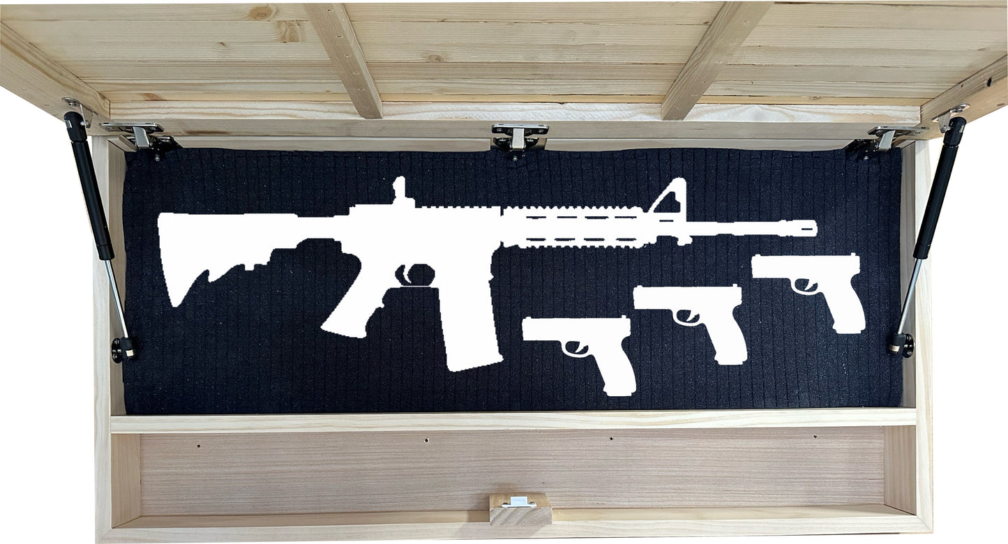 Deer Scene Gun Concealment Decor - Handcrafted Wooden Gun Cabinets - Gun Shelf Hidden Storage for Rifles, Shotguns, & Handguns - Quick Access Hidden Wall Safe (Extra Large)