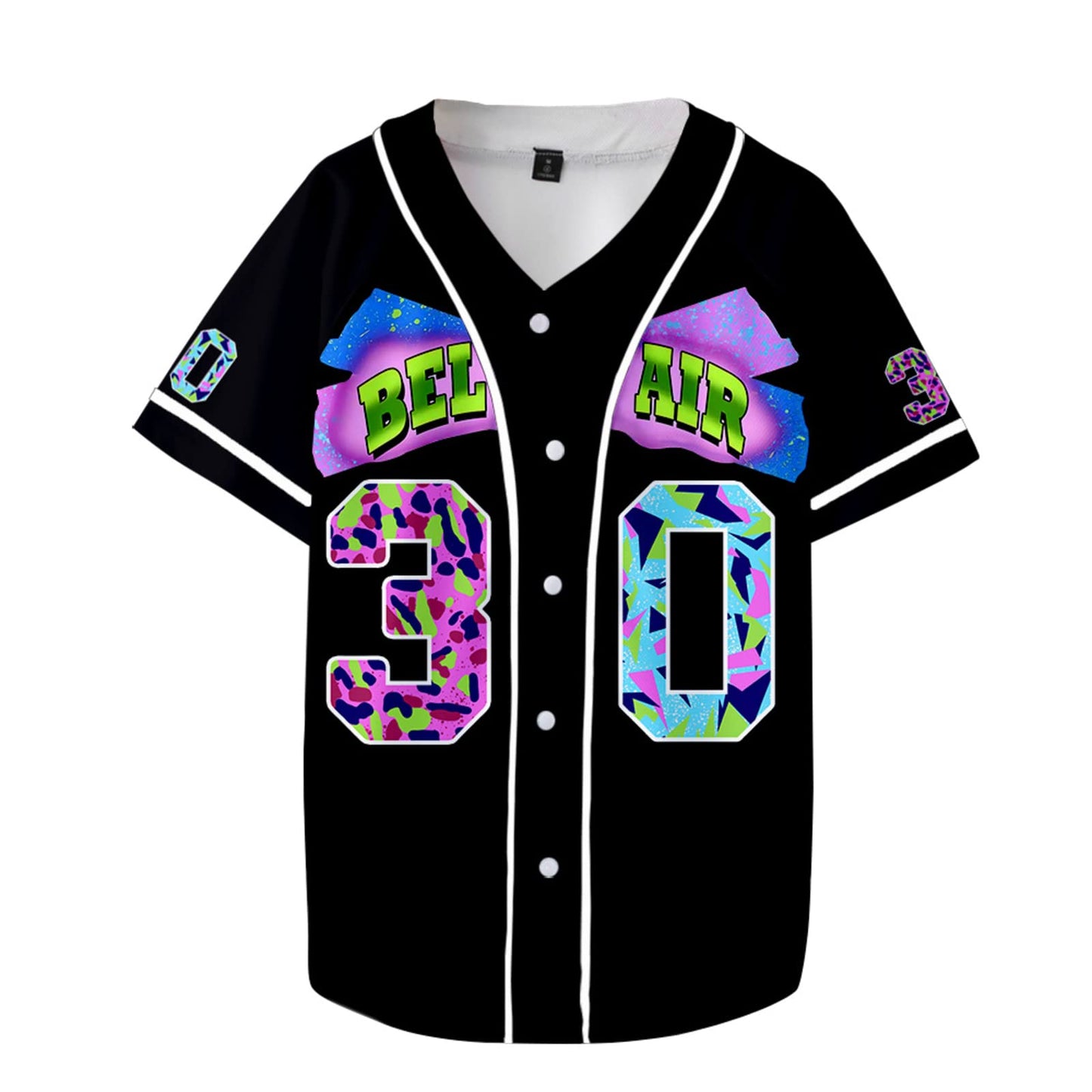 Men's Black 90s Bel Air Baseball Jersey