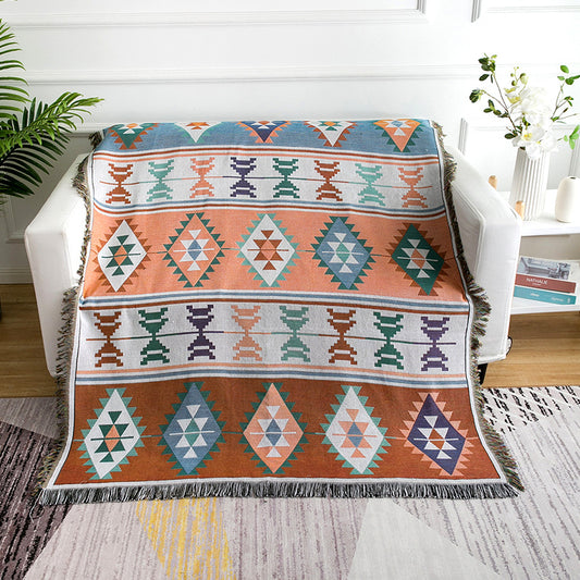 Western Design Thick Cotton Sofa Blanket