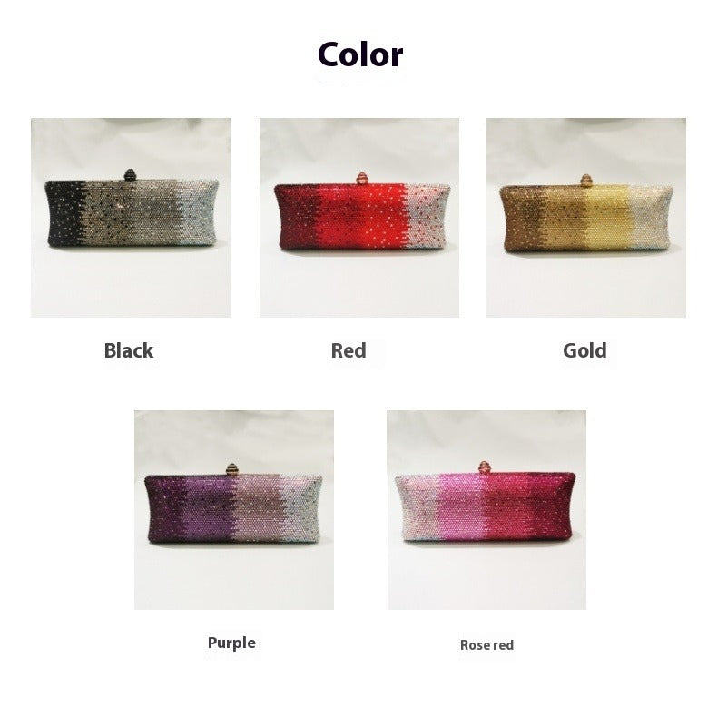 Gradient Rhinestone Evening Clutch Bag