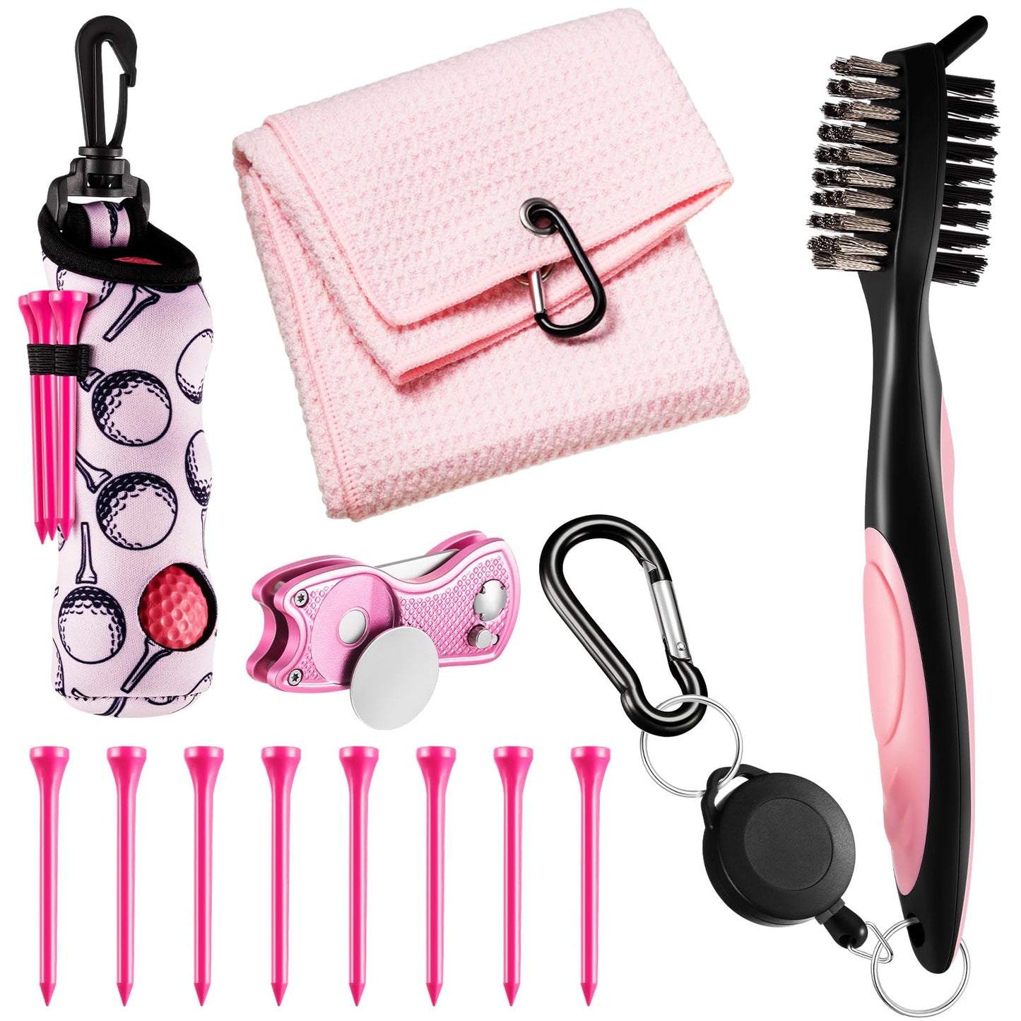 12-Piece Pink Golf Accessories Kit