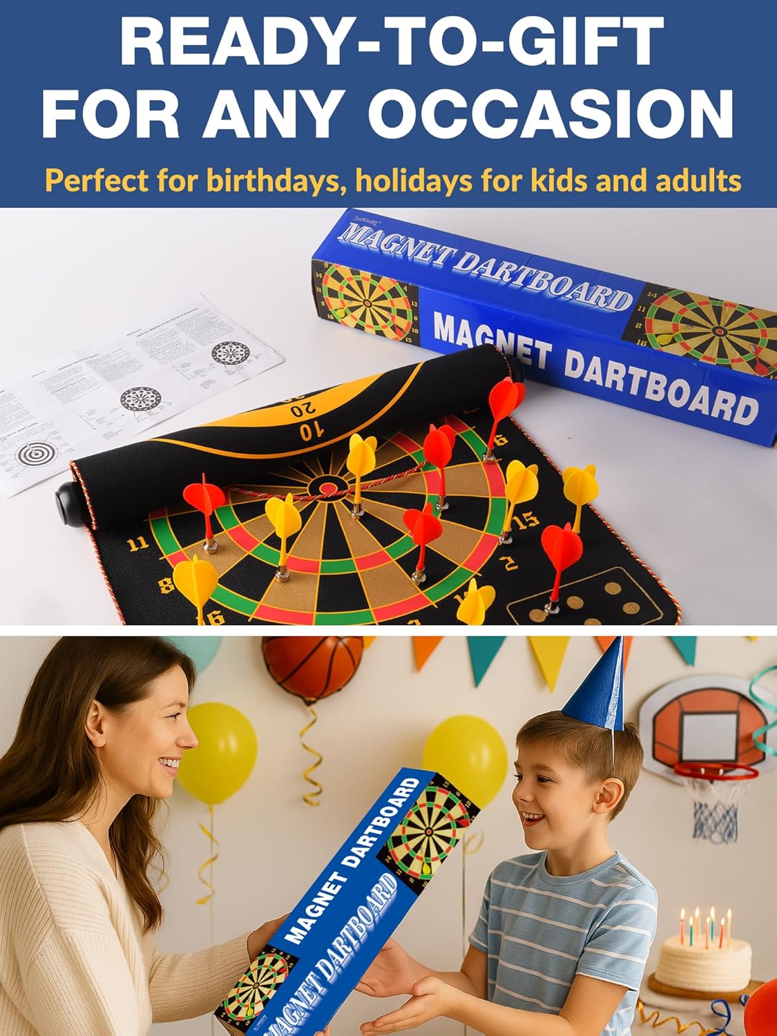 Magnetic Double-Sided Dartboard for Family Games
