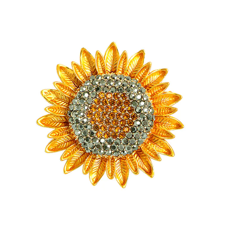 Yellow Sunflower Enamel Brooch