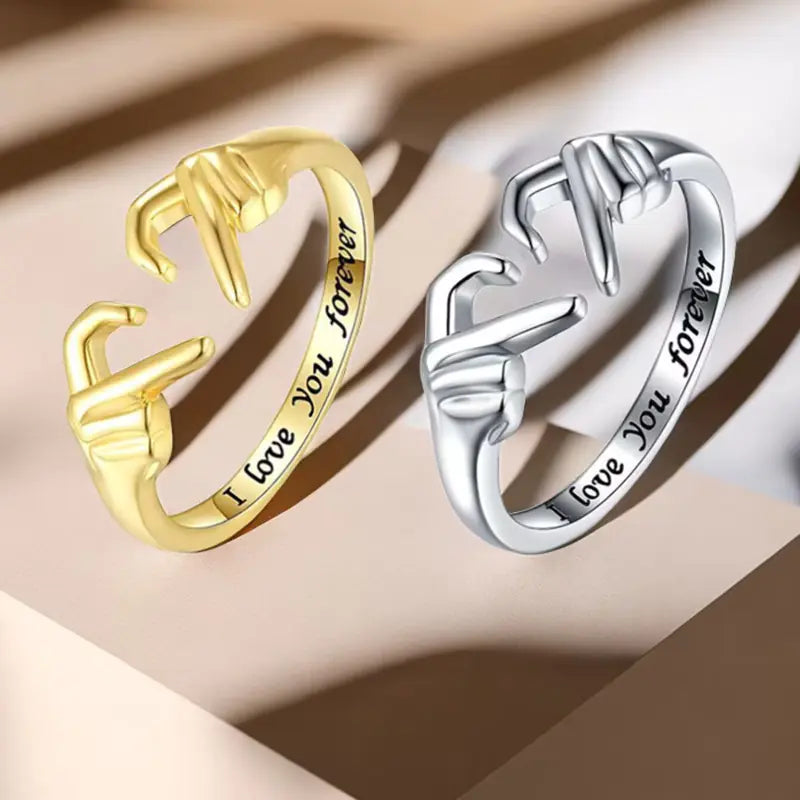 Love You Forever Open Couple Ring