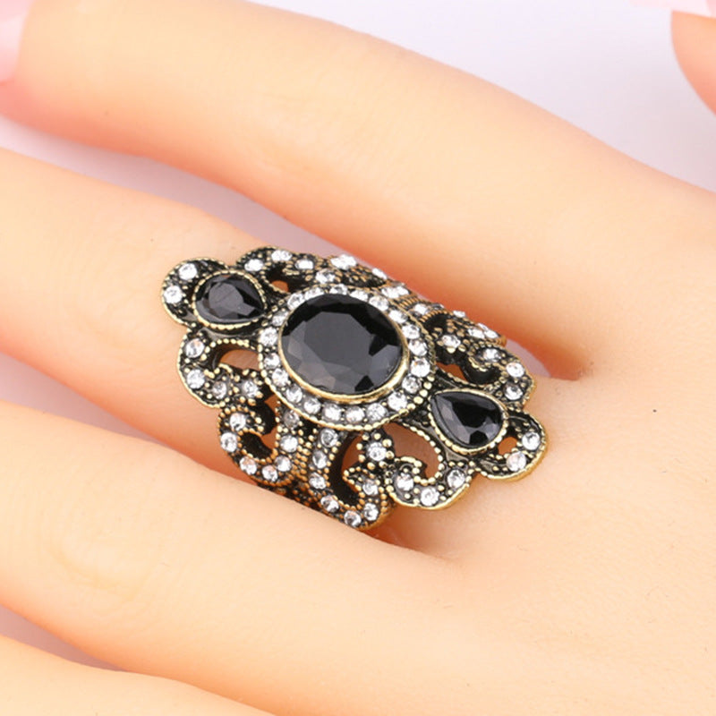 Vintage Style Resin Rhinestone Ring *Color Options*