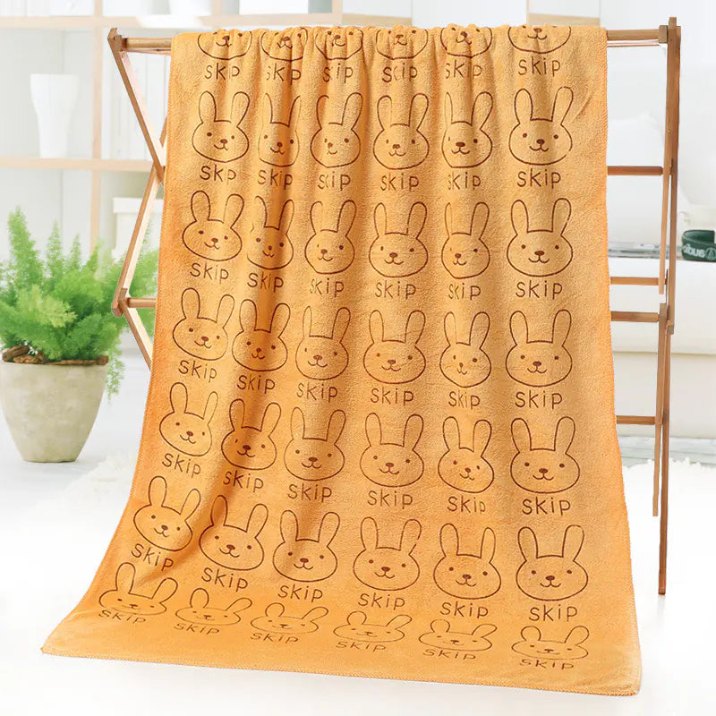 Microfiber Beach Towel with Cartoon Print Design