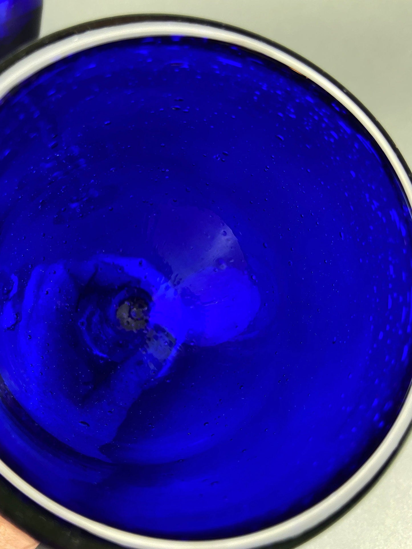 Set of Six Cobalt Blue Hand Blown Stemware