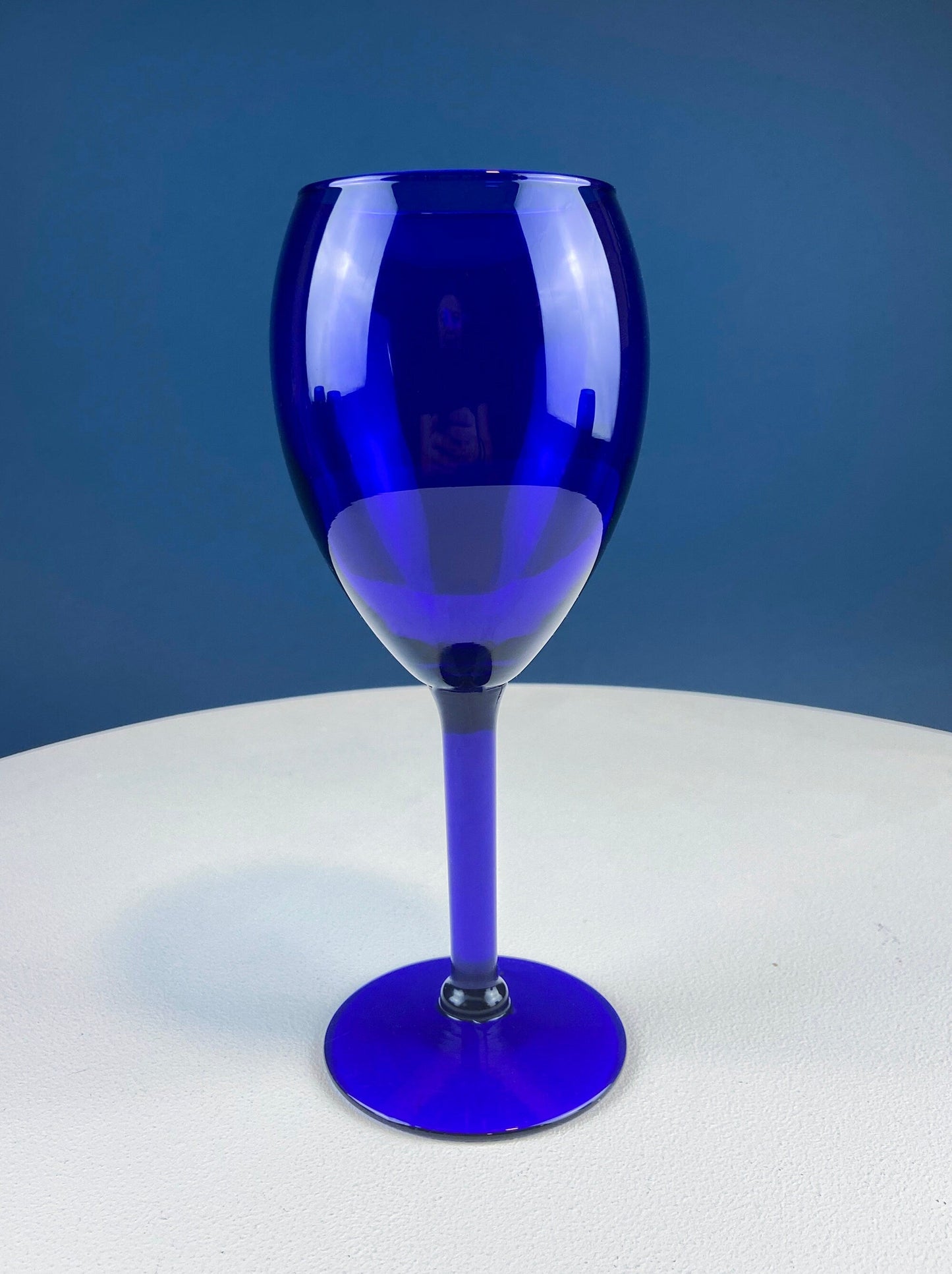Set of Six Cobalt Blue Wine Glasses