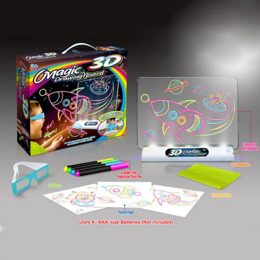 Magic 3D Flash Drawing Board - Multifunctional Color Toy