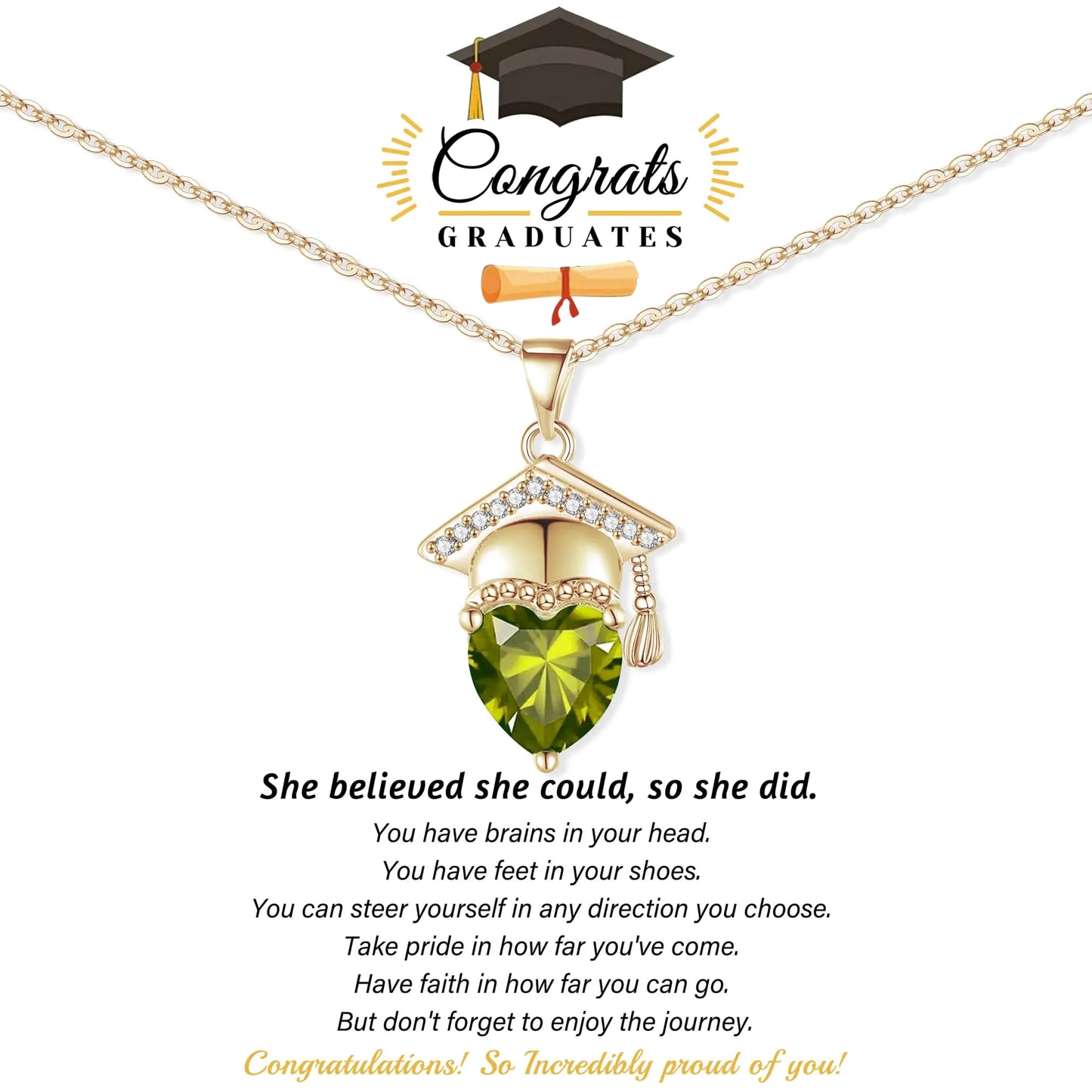 Women Dainty Gold Necklace for Graduation
