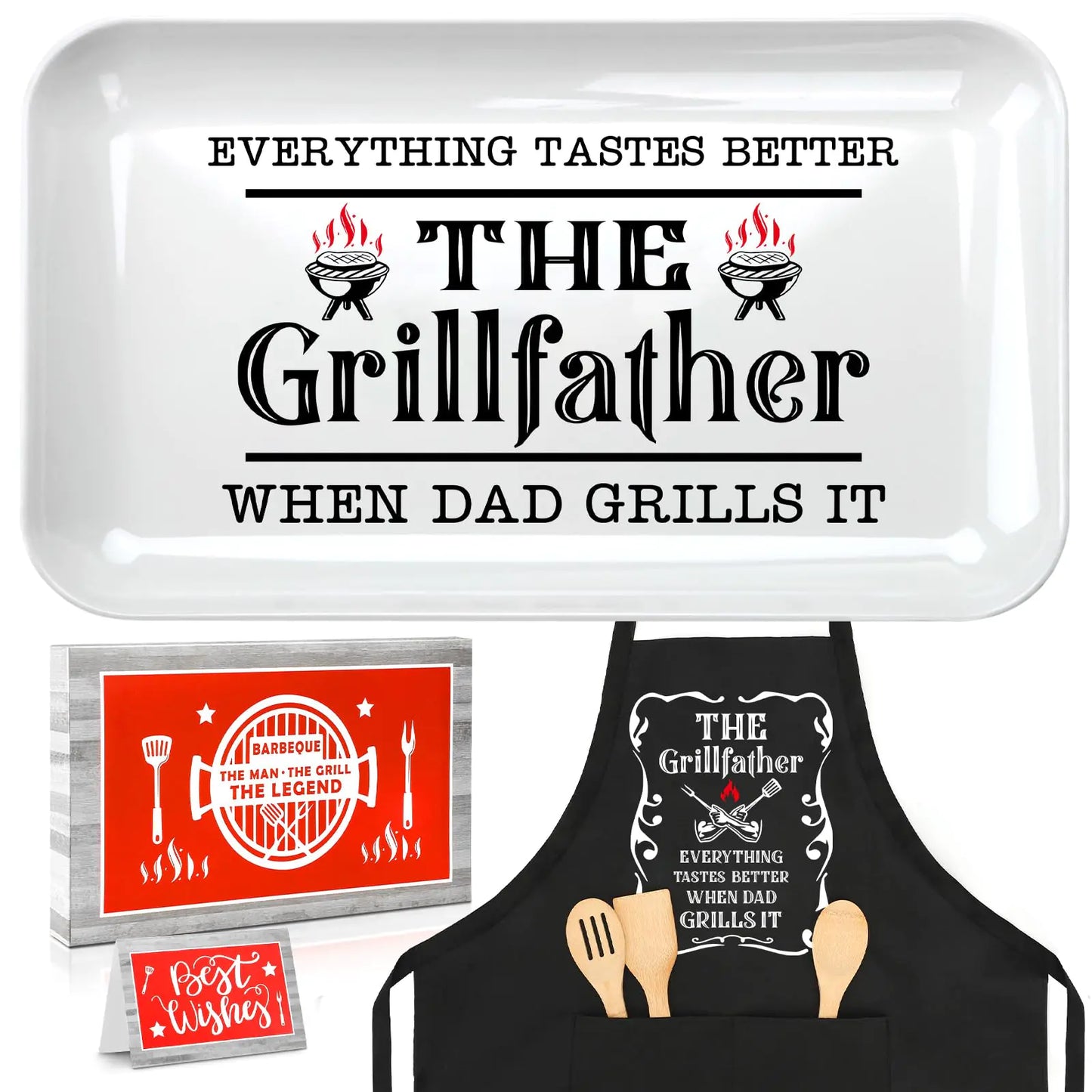 Gifts for Dad from Daughter Son Personalized Dad Christmas Gifts Grilling Platter Apron Gift Funny Dad