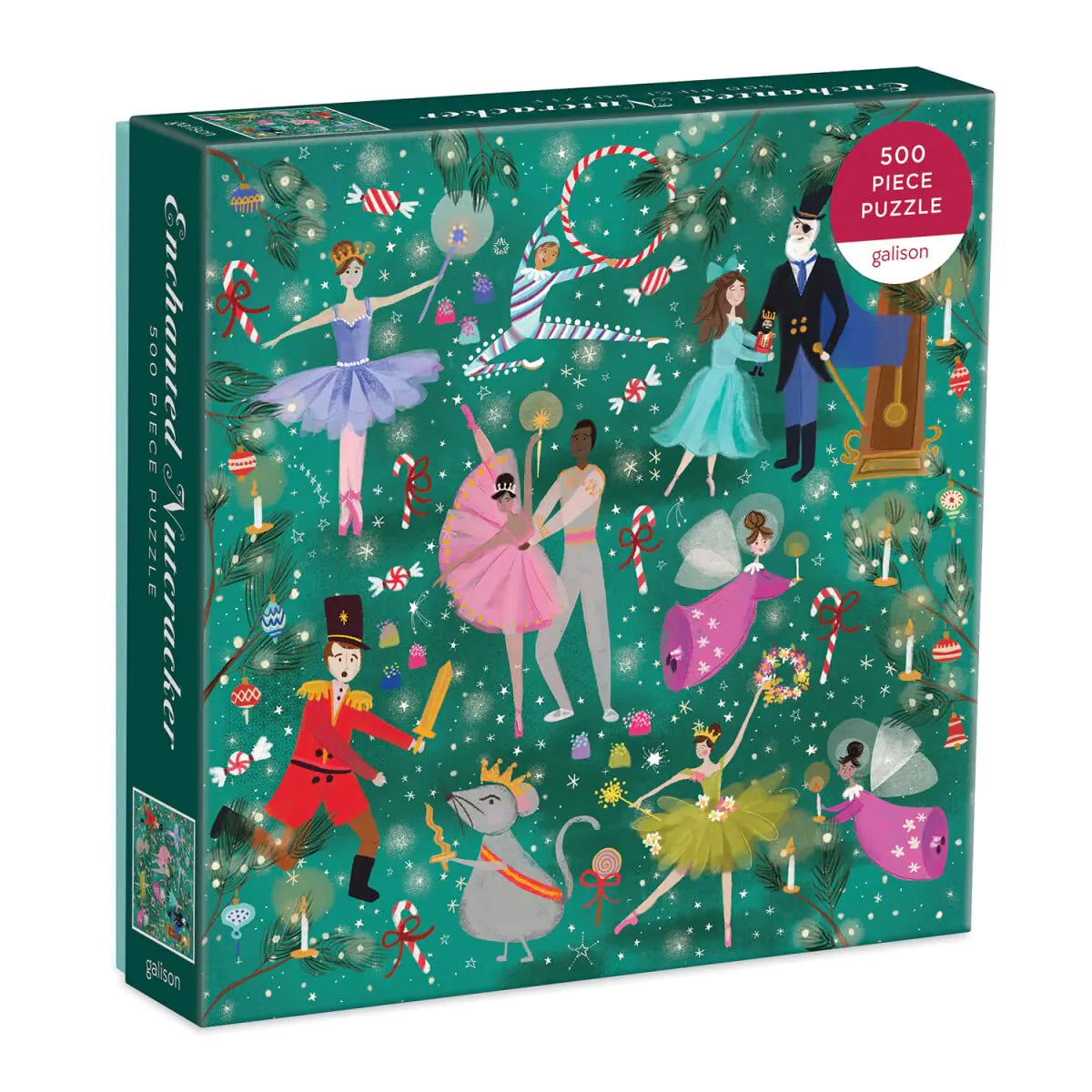 Galison Enchanted Nutcracker 500 Piece Puzzle from Galison - Colorful and Whimsical Illustrated Jigsaw Puzzle of The Beloved Holiday Classic 20" x 20" Makes a Wonderful Gift