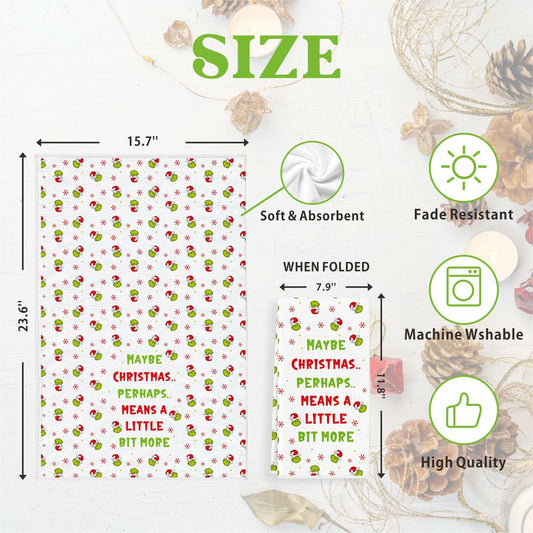 Funny Christmas Towels 2 Pack Absorbent Kitchen Bathroom White Elephant Gifts