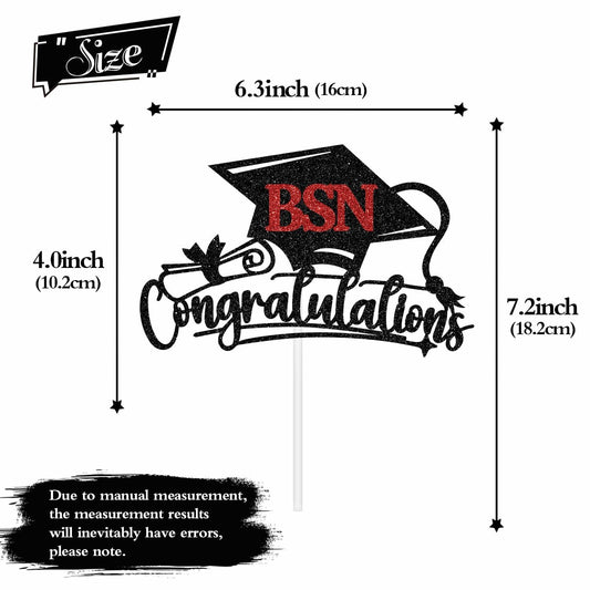 Congratulations BSN Cake Topper - Nursing Graduation