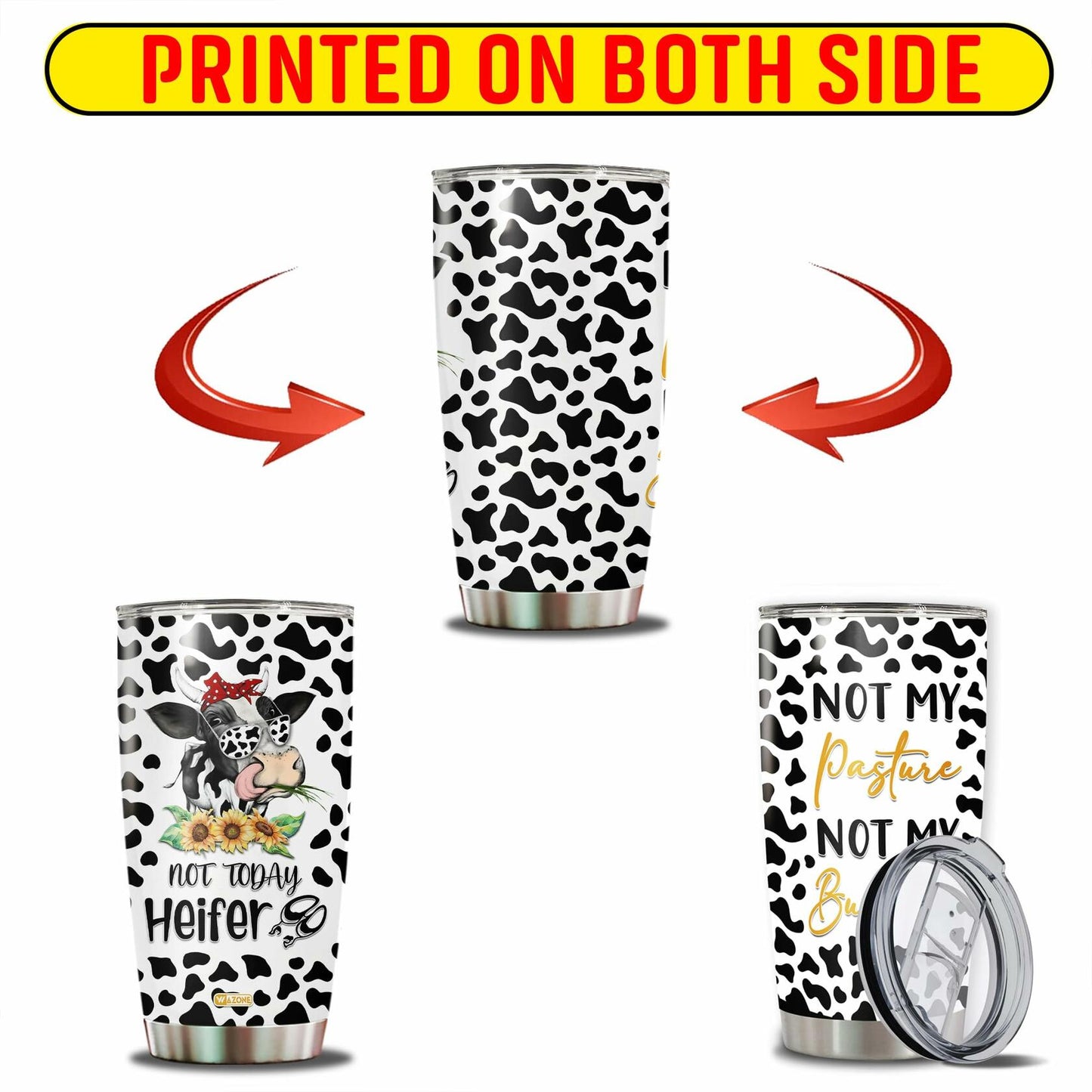 Heifer Leopard Cow Stainless Steel 20oz Travel Mug