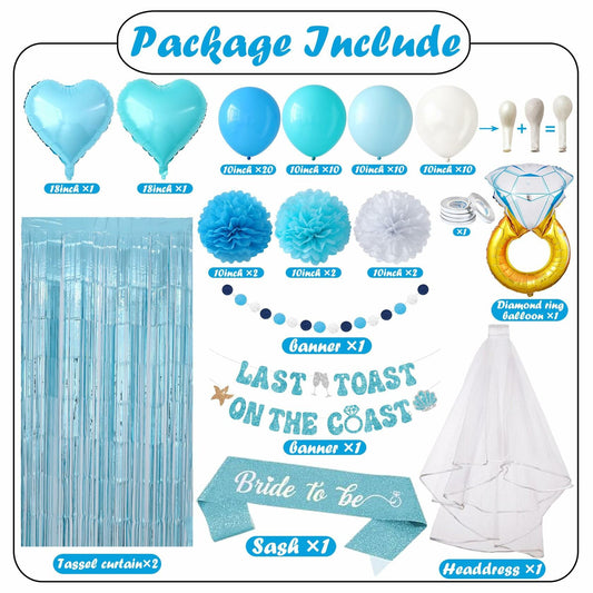 “Last Toast on The Coast” Bachelorette Party Decoration Kit