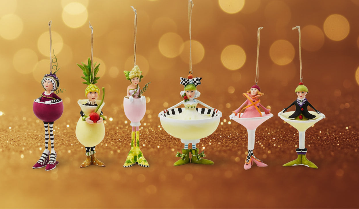 Patience Brewster Mini Cocktail Ornaments, Set of 6