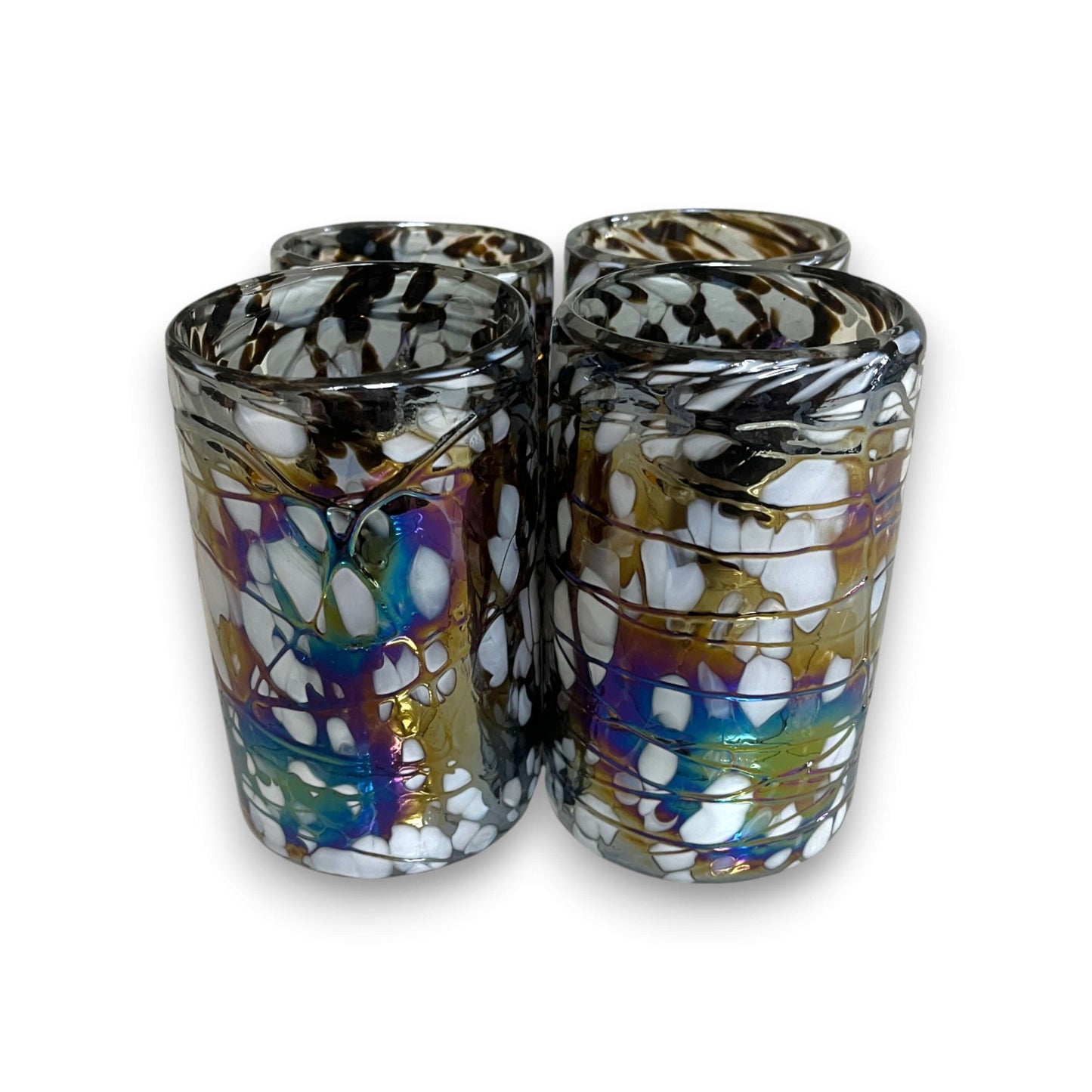 Pearlescent Swirl Hand-Blown Glass | Mexican Mocha Mix Tumbler
