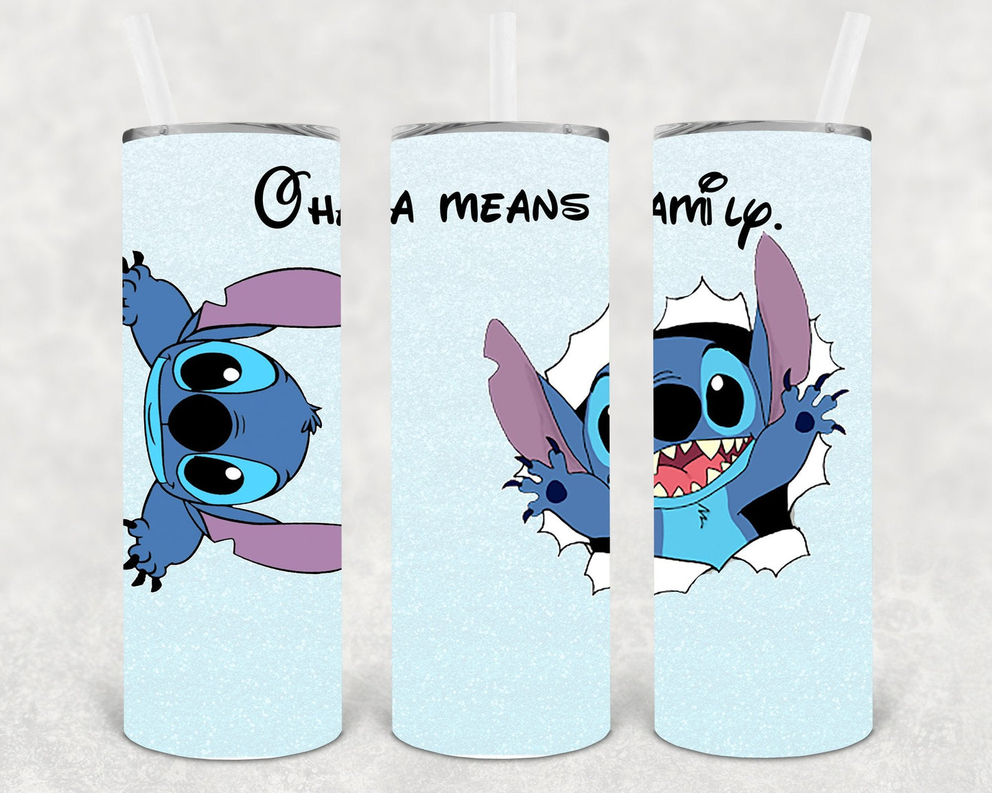 Ohana Means Family 20oz Skinny Tumbler