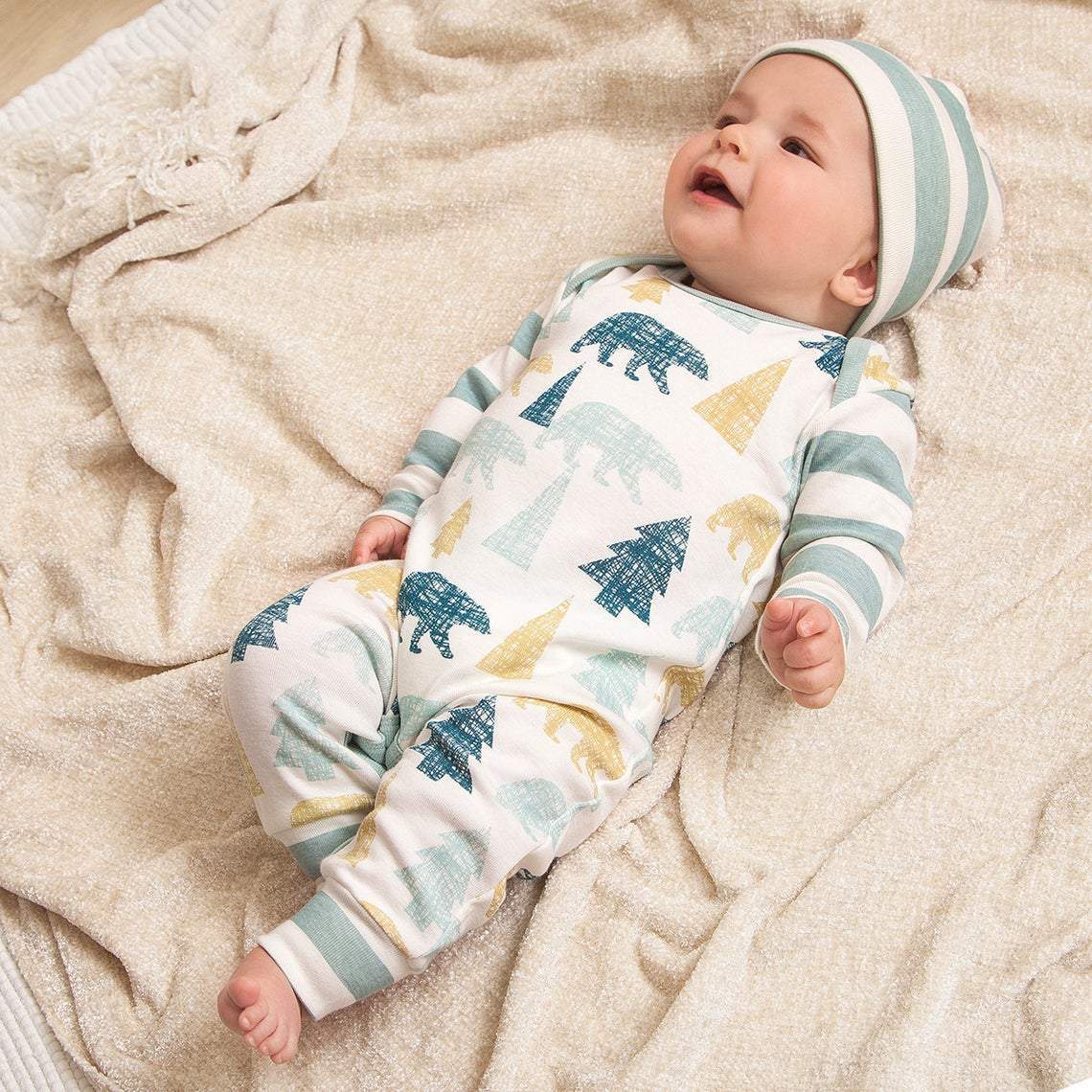Bear Mountain Baby Boy Cotton Romper