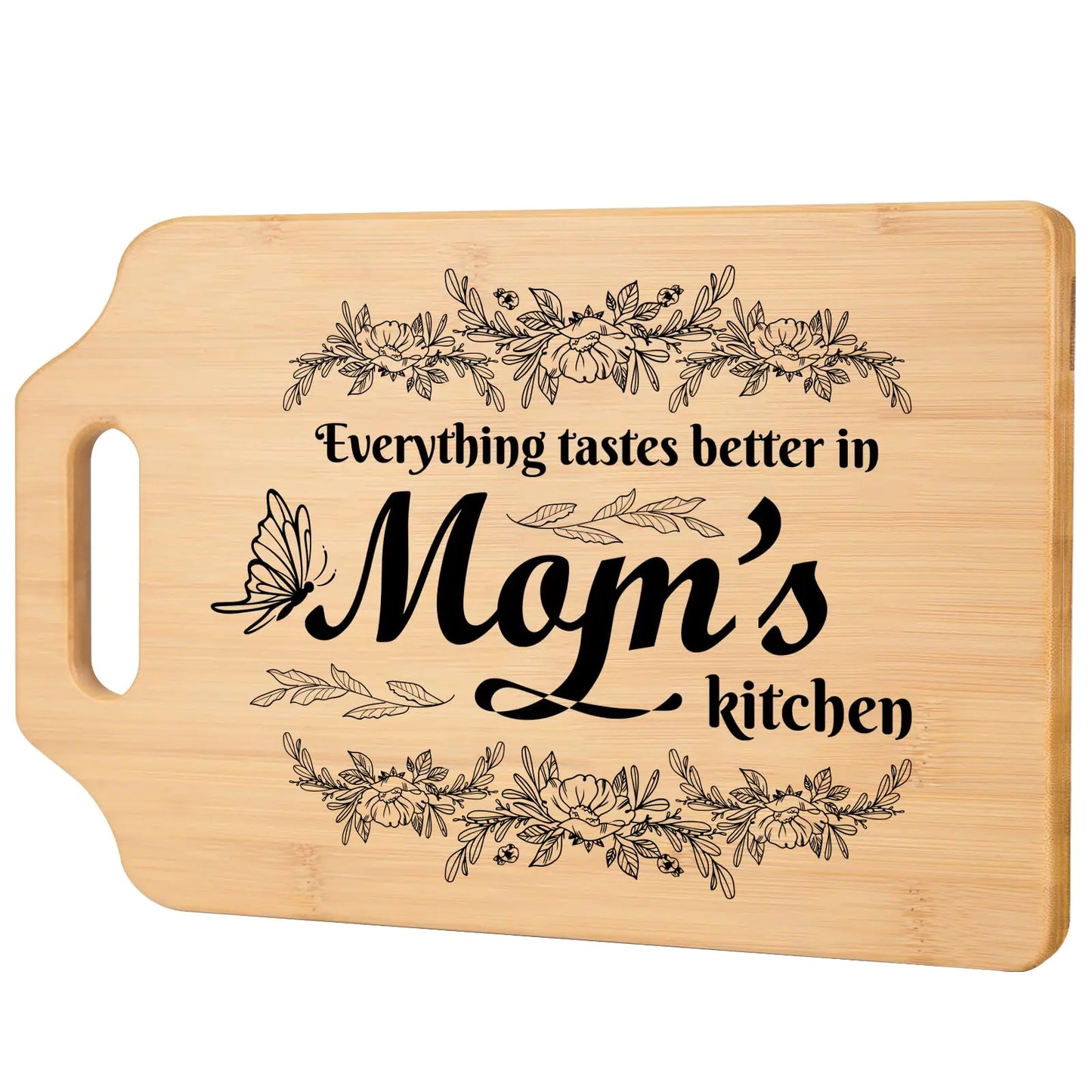 Gifts for Mom Engraved Bamboo Cutting Board Mom Gifts 12"L x 7.5"W x 0.5"Th - Birthday Gifts for Mom Best Mom Gifts from Daughter Son Christmas Valentines Day Mothers Day Gifts