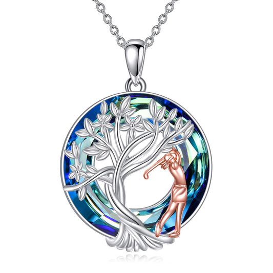 Sterling Silver Tree of Life Golf Necklace