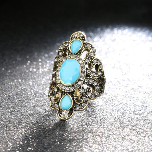 Vintage Style Resin Rhinestone Ring *Color Options*