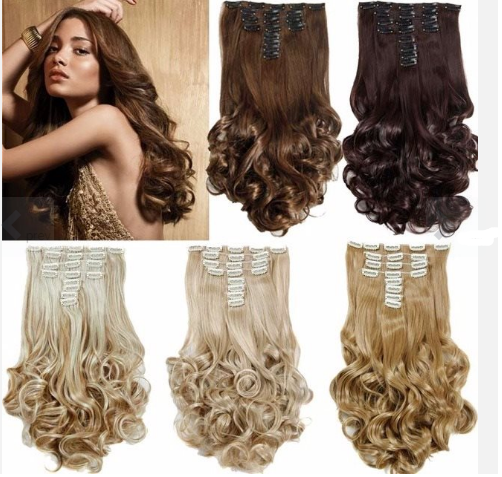 18-Piece Long Wavy Hair Extensions