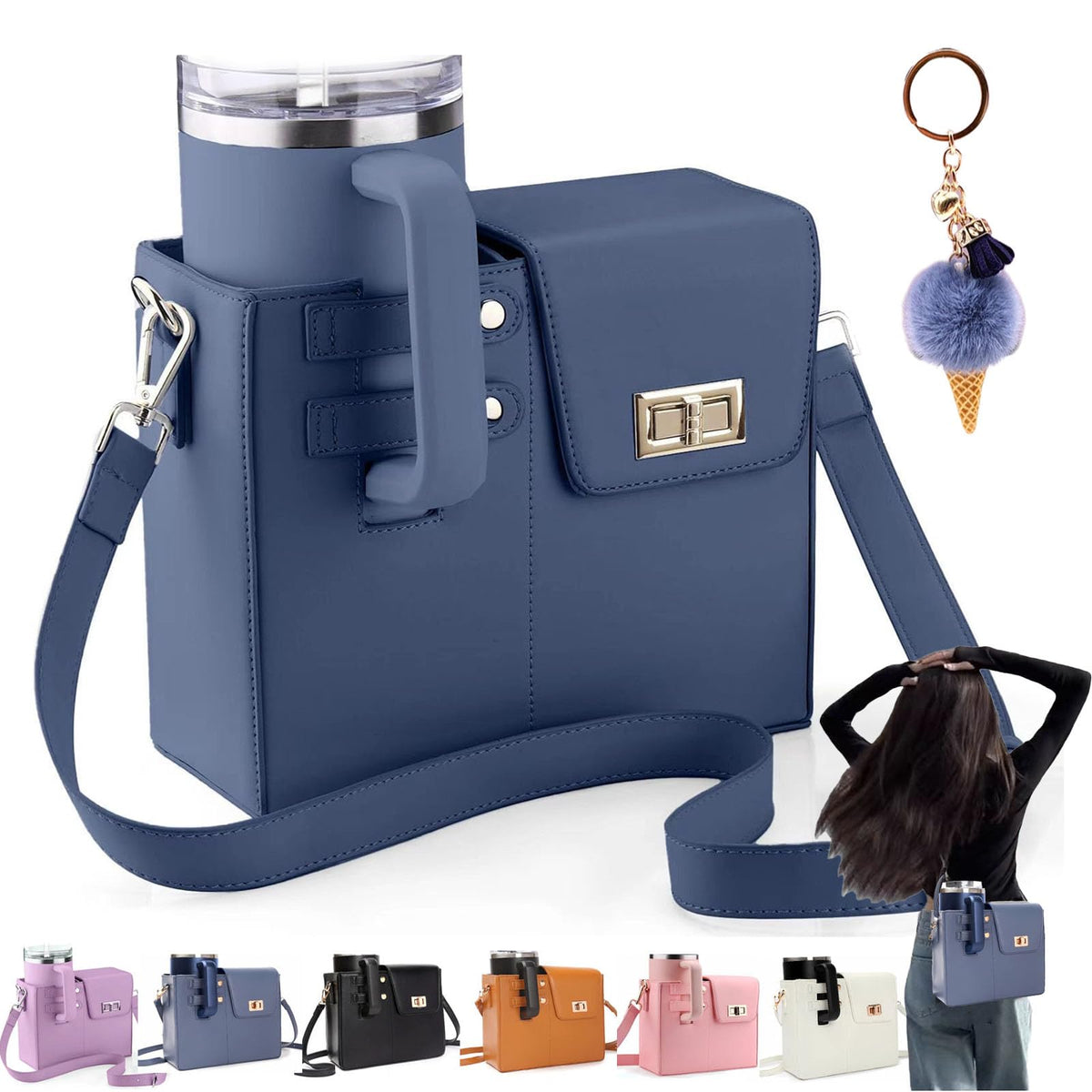 Crossbody Storage Purse with Water Bottle Holder