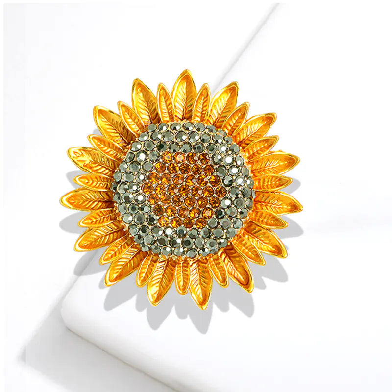 Yellow Sunflower Enamel Brooch