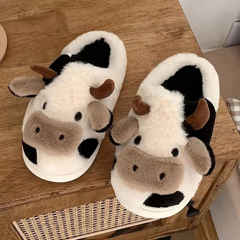 Cartoon Cute Cow House Slippers