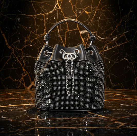 Rhinestone Bling Bucket Bag