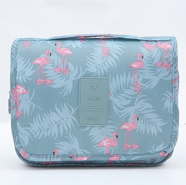 Waterproof Flamingo Print Travel Toiletry Bag