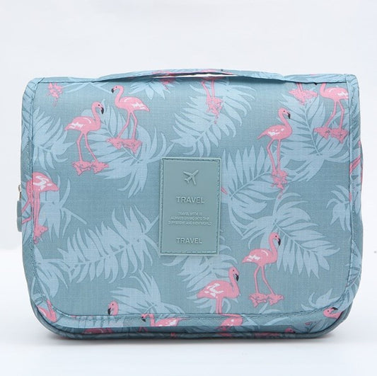 Waterproof Flamingo Print Travel Toiletry Bag