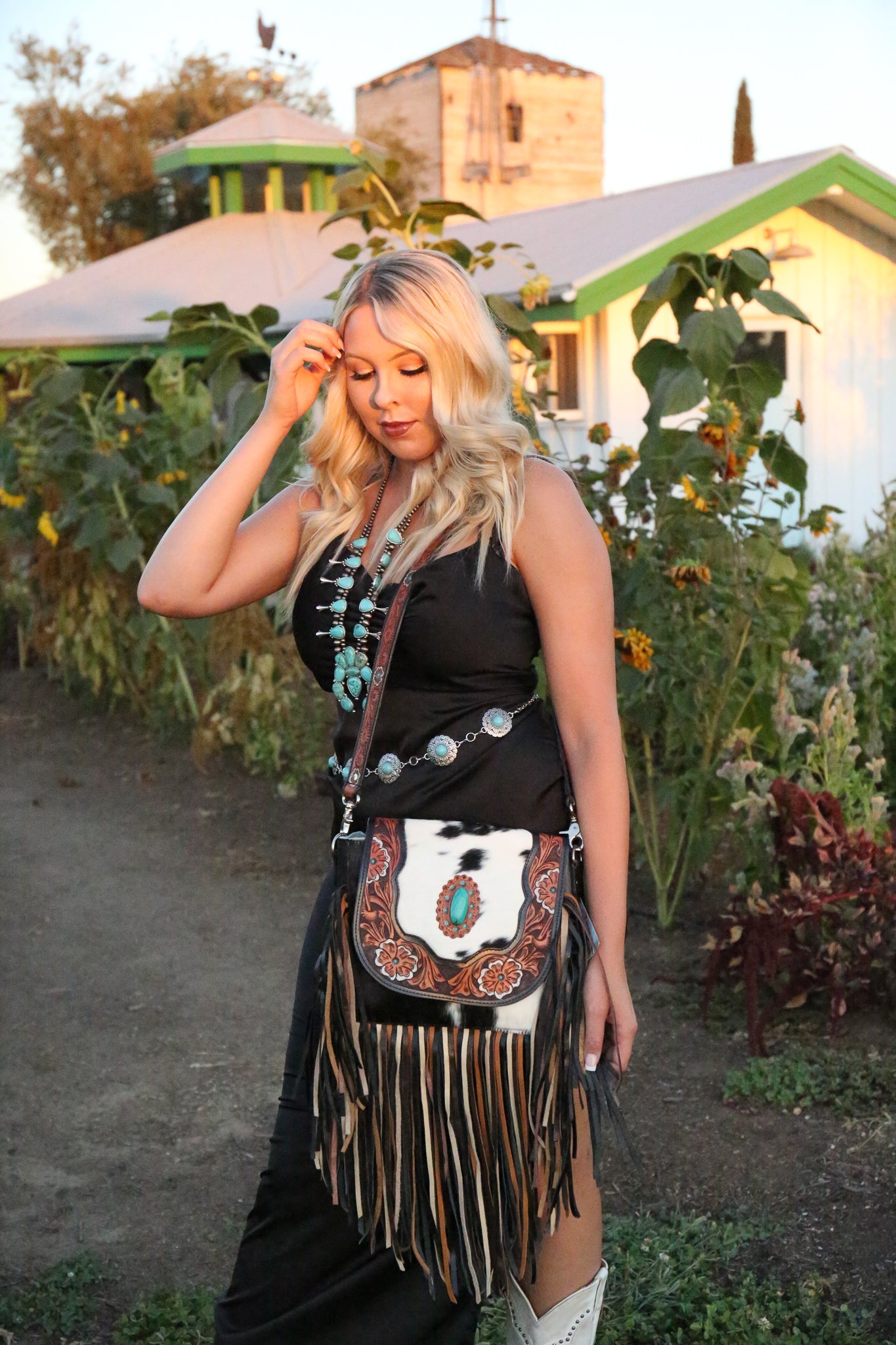 Jessie Jane Western Cowhide Bag