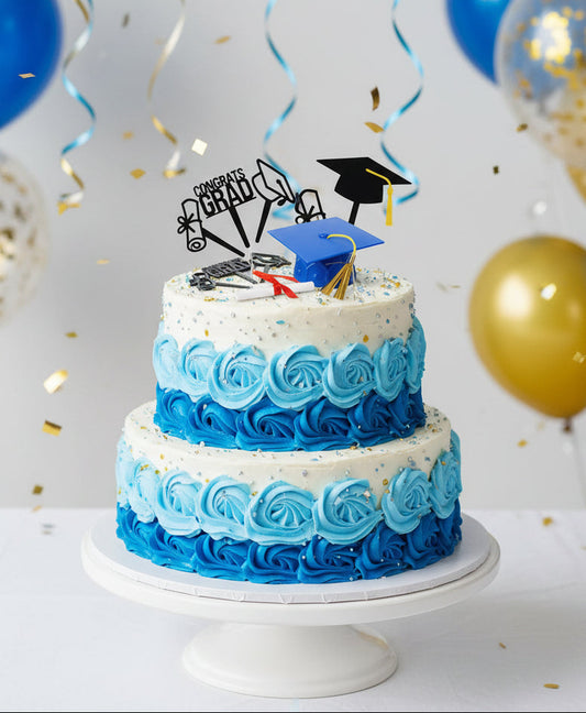 Graduation Cake Topper Set (Various Colors Available)