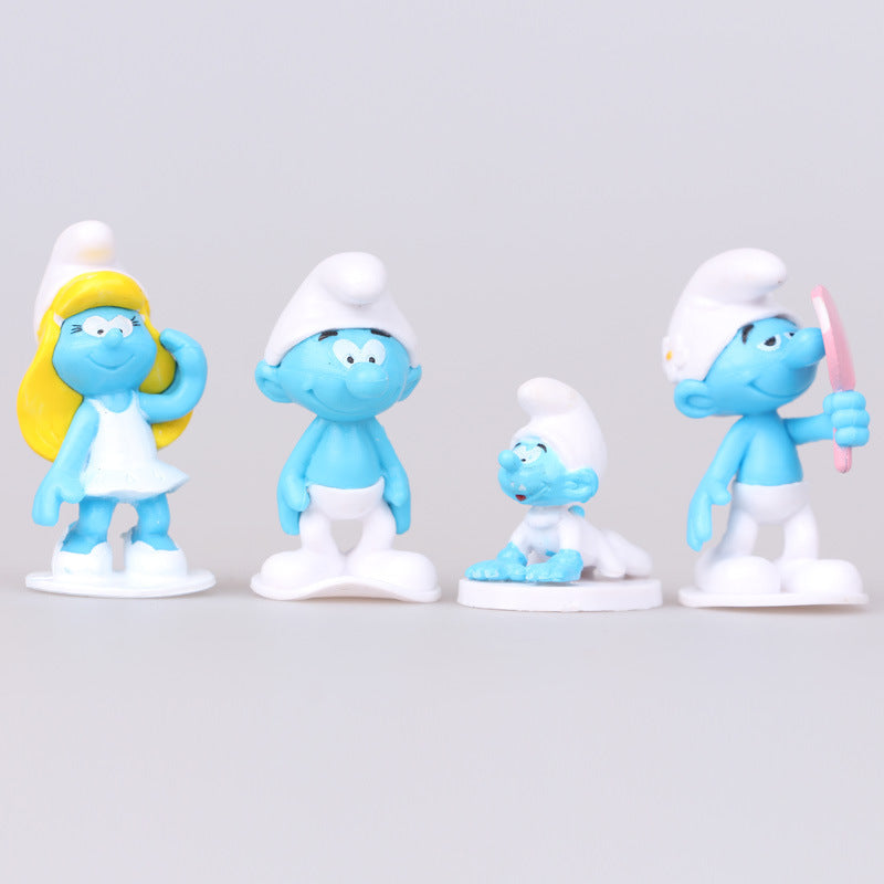 Popular 12 Models of Smurf Blue Baby Cake Figurines