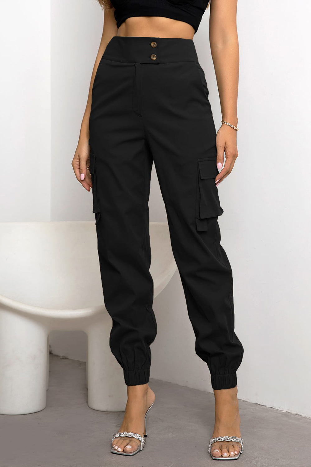 Street Sleek High Waist Cargo Joggers