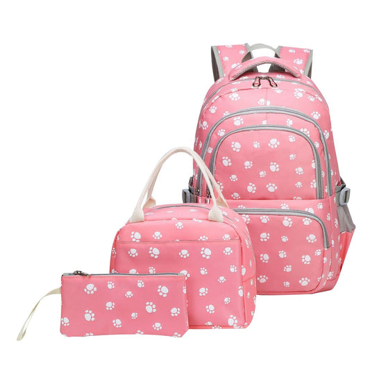 Paw Print Design Backpack Set
